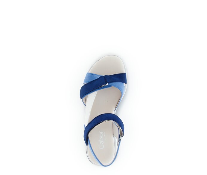 Gabor Damen  Riemchensandale Blau - Materialmix Leder