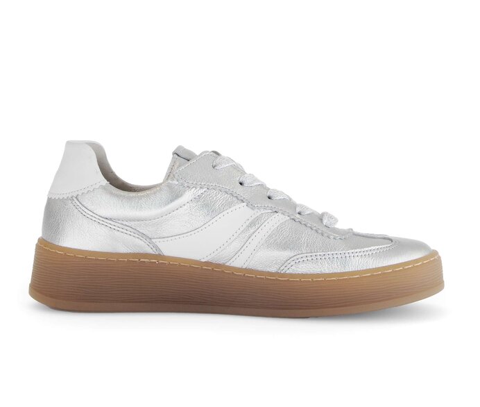 Gabor Damen  Sneaker Low Silber - Materialmix Leder