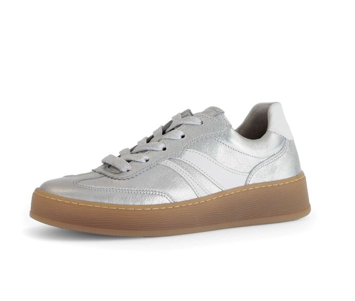 Gabor Damen  Sneaker Low Silber - Materialmix Leder