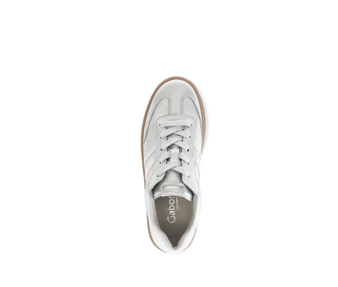 Gabor Damen  Sneaker Low Silber - Materialmix Leder