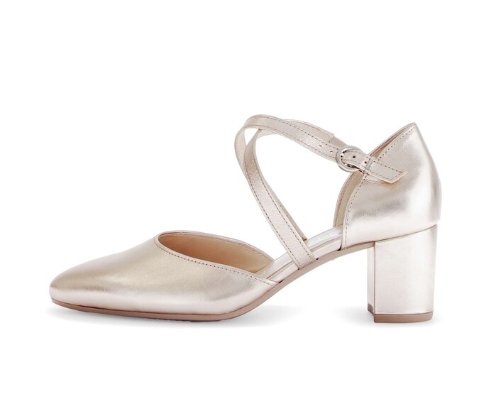 Gabor Damen Spangenpumps Gold - Effektleder