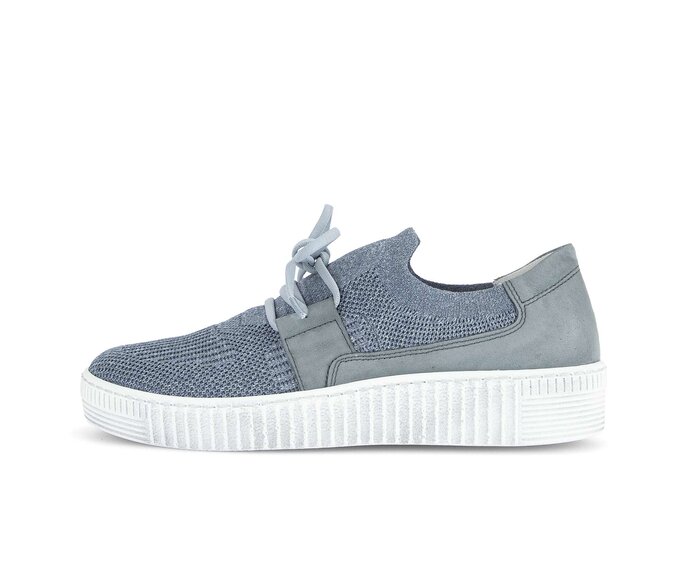 Gabor Damen Sneaker Low Blau - Materialmix Leder/Lederimitat