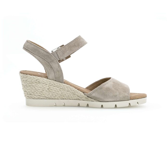 Gabor Damen  Keilsandalette Beige - Rauleder