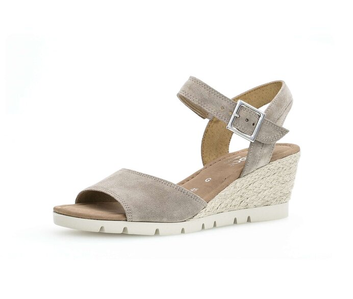 Gabor Damen  Keilsandalette Beige - Rauleder