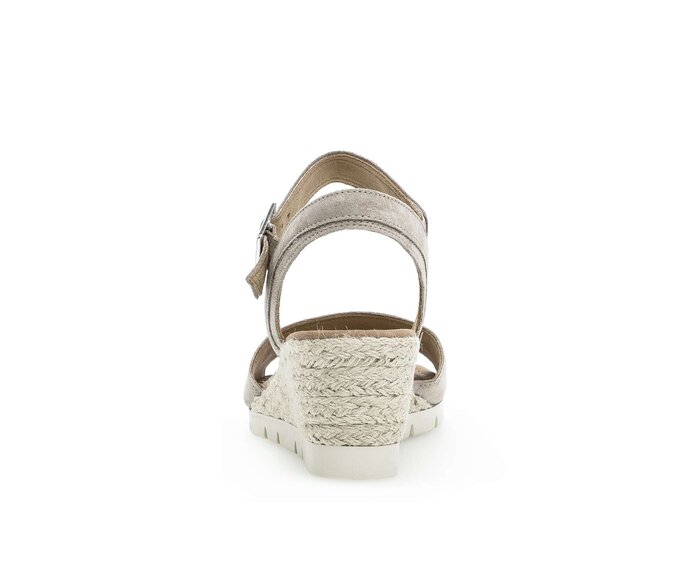 Gabor Damen  Keilsandalette Beige - Rauleder