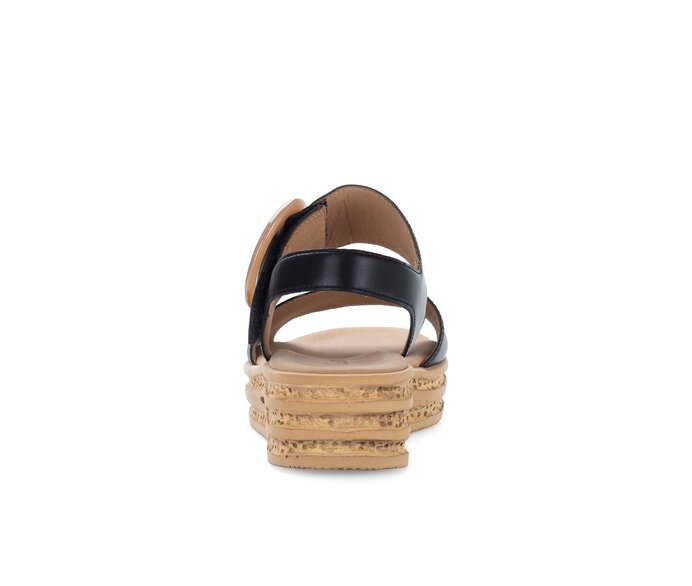 Gabor Damen  Plateau Sandale Schwarz - Glattleder