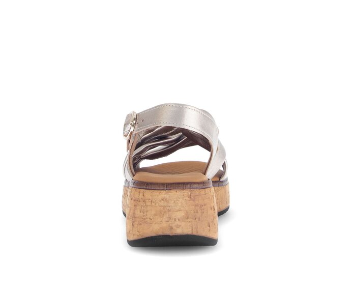 Gabor Damen  Plateau Sandale Gold - Effektleder