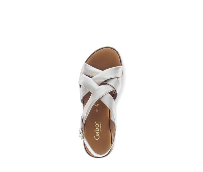 Gabor Damen  Plateau Sandale Gold - Effektleder