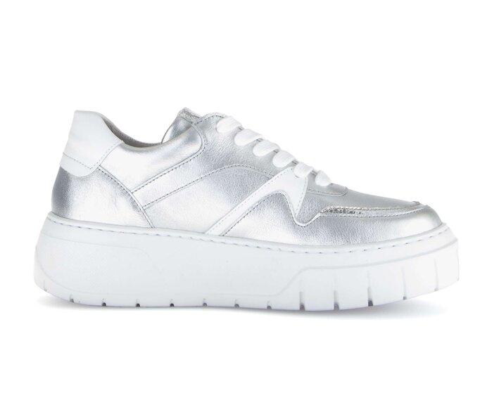 Gabor Damen  Sneaker Low Silber - Materialmix Leder