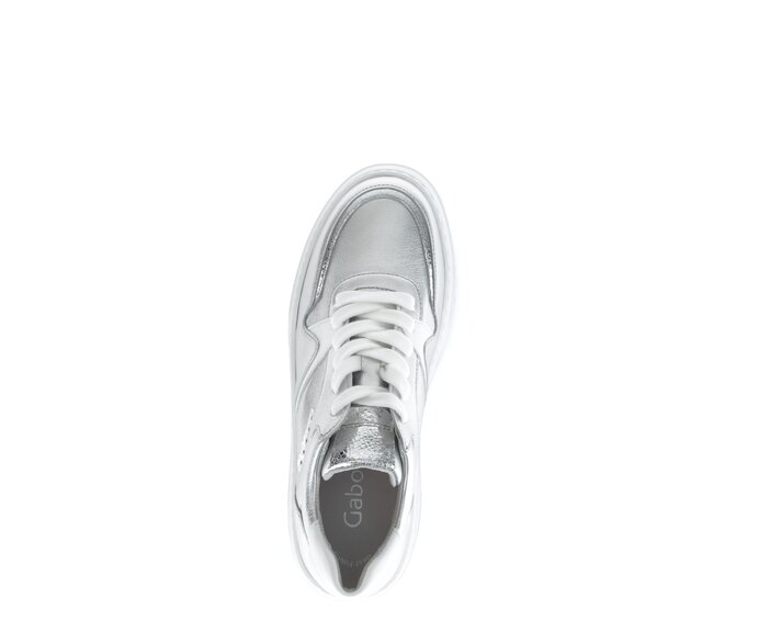 Gabor Damen  Sneaker Low Silber - Materialmix Leder
