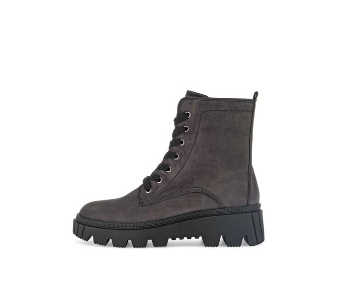 Gabor Damen Schnürstiefelette Grau - Rauleder