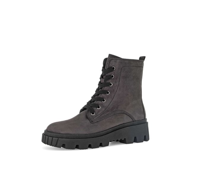 Gabor Damen  Schnürstiefelette Grau - Rauleder