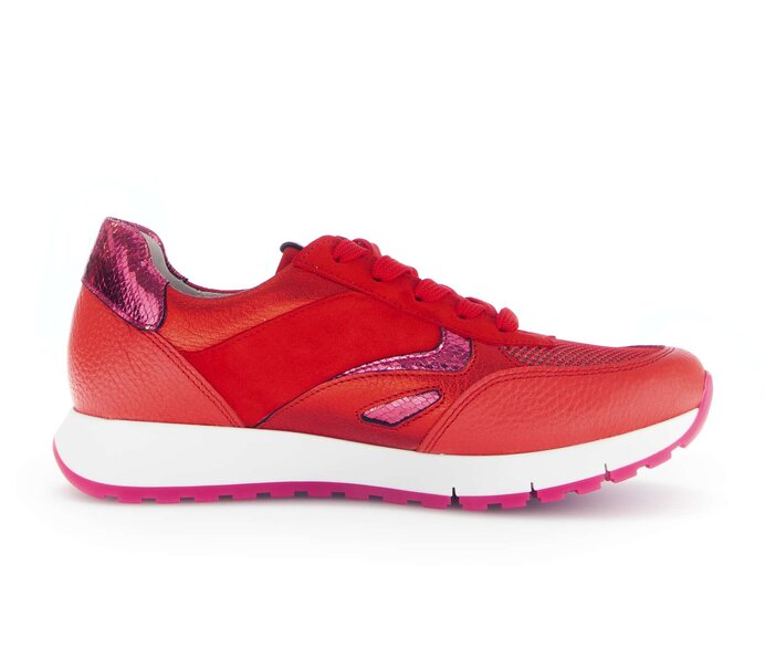 Gabor Damen  Sneaker Low Rot - Materialmix Leder/Lederimitat