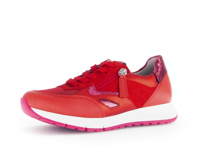 Gabor Damen  Sneaker Low Rot - Materialmix Leder/Lederimitat