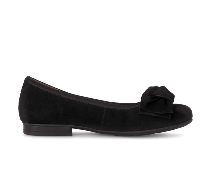 Gabor Damen  Eleganter Ballerina Schwarz - Rauleder