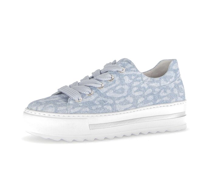 Gabor Damen  Sneaker Low Blau - Effektleder