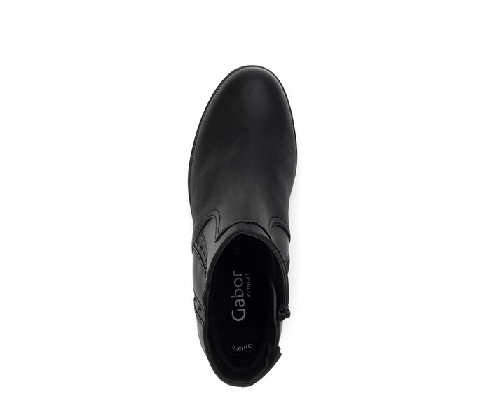 Gabor Damen  Elegante Stiefelette Schwarz - Glattleder