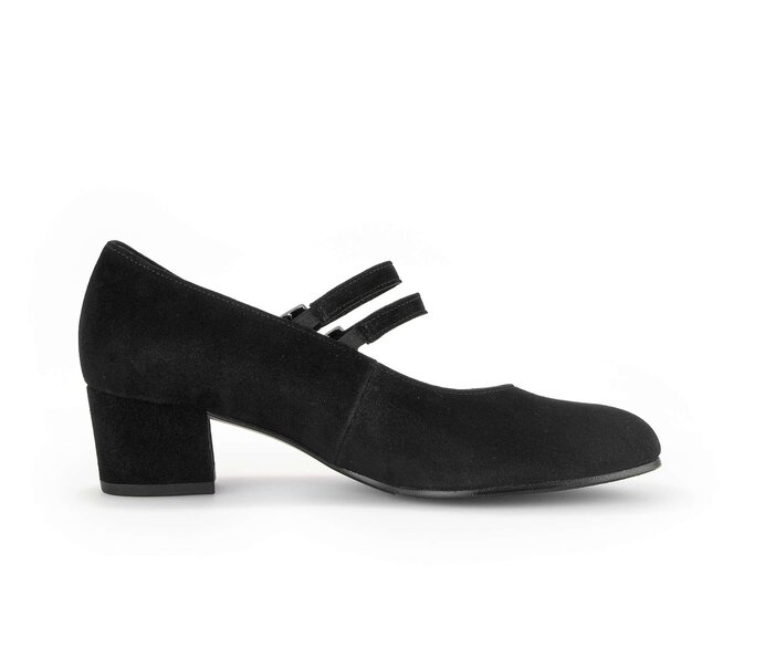 Gabor Damen  Spangenpumps Schwarz - Rauleder