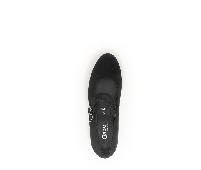 Gabor Damen  Spangenpumps Schwarz - Rauleder