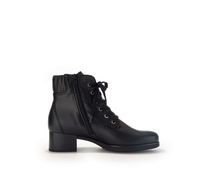 Gabor Damen  Schnürstiefelette Schwarz - Glattleder