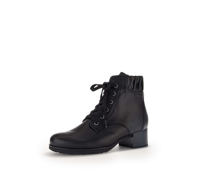 Gabor Damen  Schnürstiefelette Schwarz - Glattleder