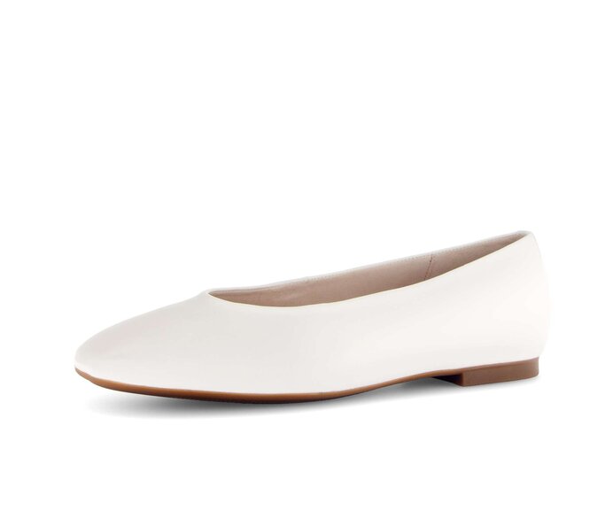 Gabor Damen  Eleganter Ballerina Creme - Glattleder