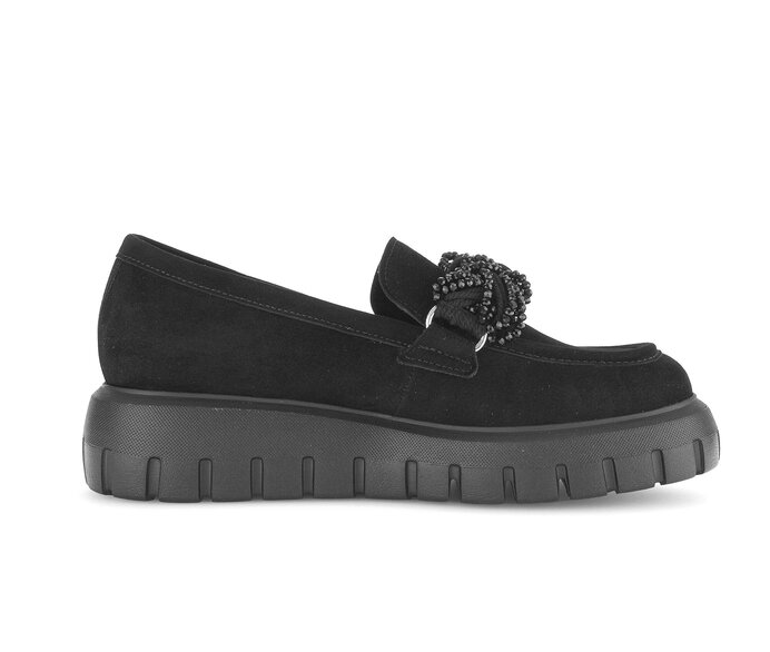 Gabor Damen  Loafer Schwarz - Rauleder