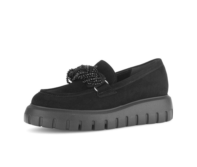 Gabor Damen  Loafer Schwarz - Rauleder