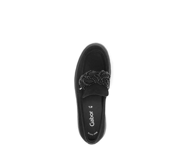 Gabor Damen  Loafer Schwarz - Rauleder