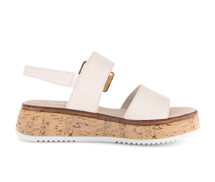 Gabor Damen  Plateau Sandale Creme - Glattleder