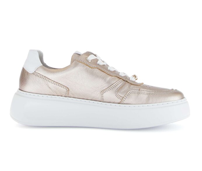 Gabor Damen  Sneaker Low Gold - Materialmix Leder