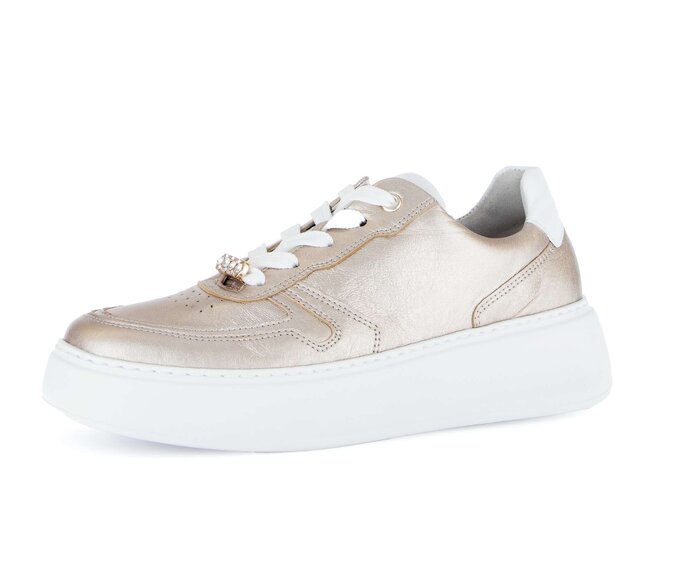 Gabor Damen  Sneaker Low Gold - Materialmix Leder