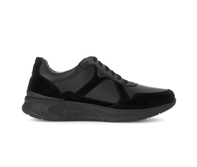 Gabor Herren Rollingsoft Sneaker Low Schwarz - Materialmix Leder