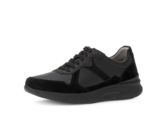 Gabor Herren Rollingsoft Sneaker Low Schwarz - Materialmix Leder