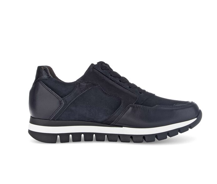 Gabor Damen  Sneaker Low Blau - Materialmix Leder