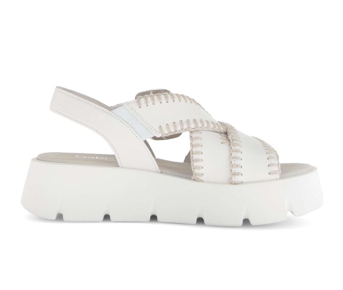 Gabor Damen  Plateau Sandale Creme - Glattleder