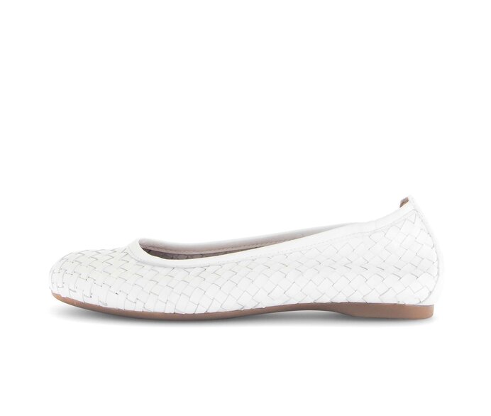 Gabor Damen Eleganter Ballerina Weiß - Glattleder