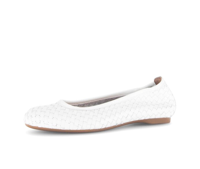 Gabor Damen  Eleganter Ballerina Weiß - Glattleder