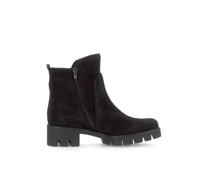Gabor Damen  Sportliche Stiefelette Schwarz - Rauleder