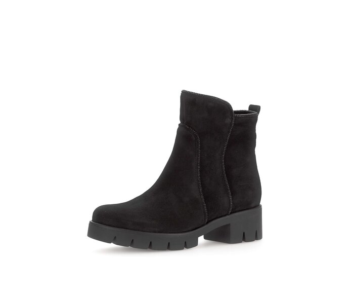 Gabor Damen  Sportliche Stiefelette Schwarz - Rauleder