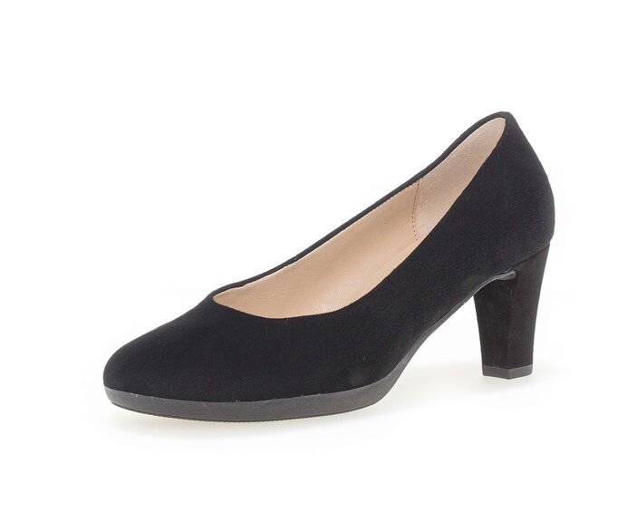 Gabor Damen  Plateau Pumps Schwarz - Rauleder