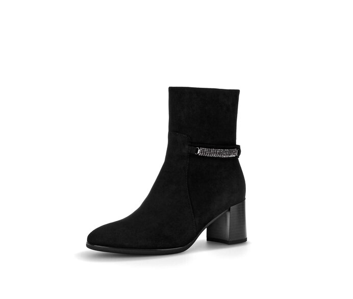 Gabor Damen  Elegante Stiefelette Schwarz - Rauleder