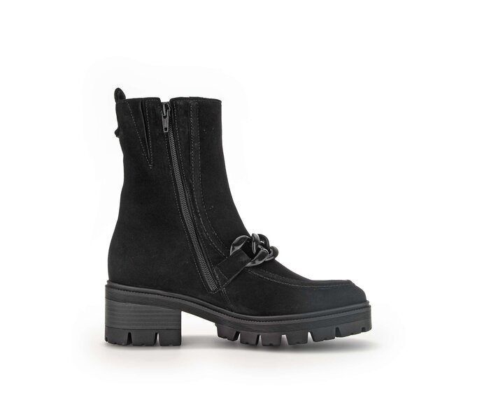 Gabor Damen  Biker Boots Schwarz - Rauleder
