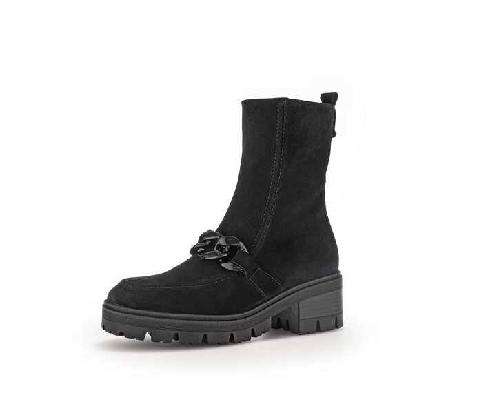 Gabor Damen  Biker Boots Schwarz - Rauleder