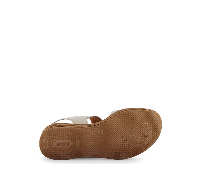 Gabor Damen  Plateau Sandale Beige - Glattleder