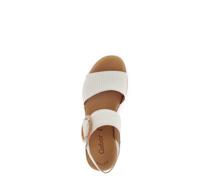 Gabor Damen  Plateau Sandale Beige - Glattleder