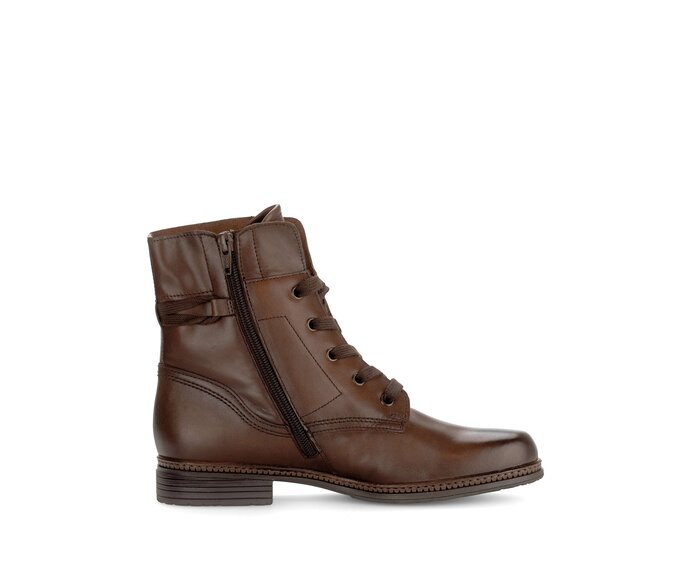 Gabor Damen  Schnürstiefelette Braun - Glattleder