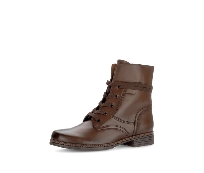 Gabor Damen  Schnürstiefelette Braun - Glattleder