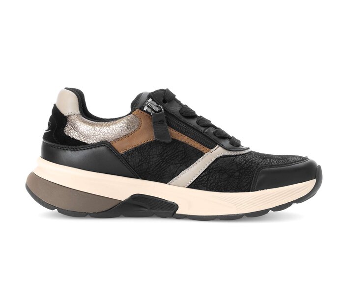 Gabor Damen  Sneaker Low Schwarz - Materialmix Leder/Lederimitat