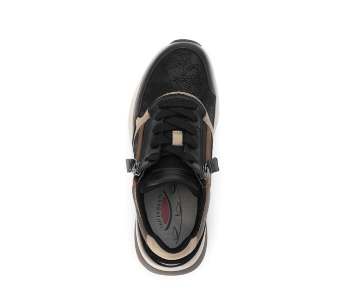Gabor Damen  Sneaker Low Schwarz - Materialmix Leder/Lederimitat